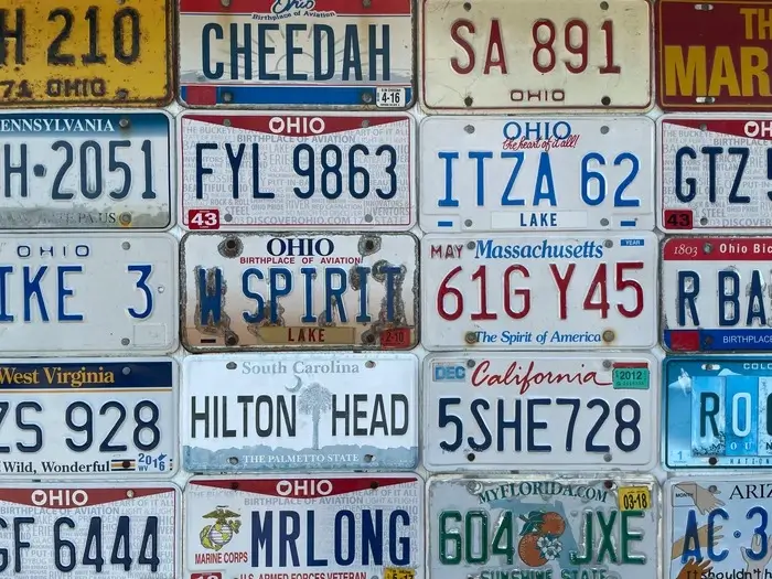 A collection of various state license plates